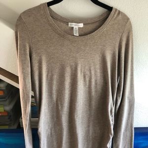Maternity tan brown long sleeve shirt